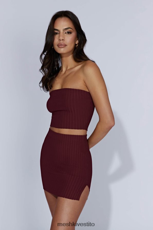 Meshki Minigonna shiloh in maglia a vita bassa vestiario cioccolato alla ciliegia 6L048P1468