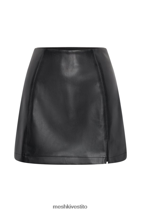 Meshki Saylor minigonna linea A in ecopelle vestiario nero 6L048P1542