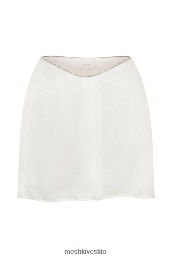 Meshki mini gonna flauto talulah in corda di diamanti vestiario bianco 6L048P1548