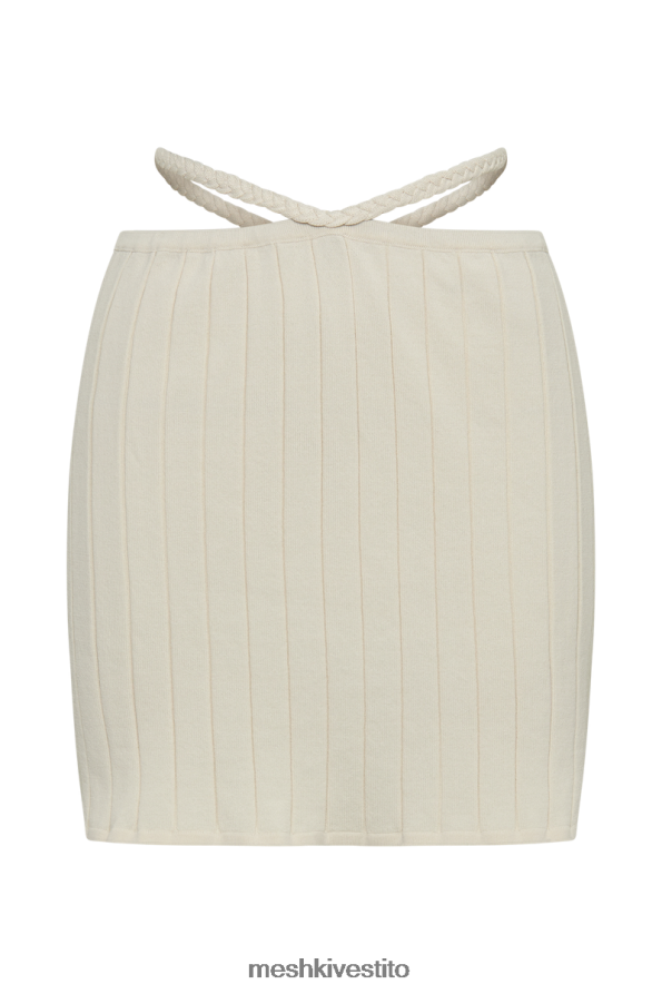 Meshki minigonna a coste estreme Celine a-line vestiario avorio 6L048P1330