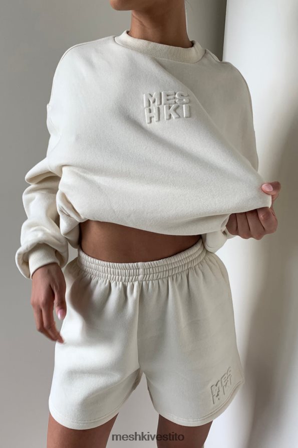 Meshki pantaloncini in pile con scritta Reese in rilievo vestiario osso 6L048P1608