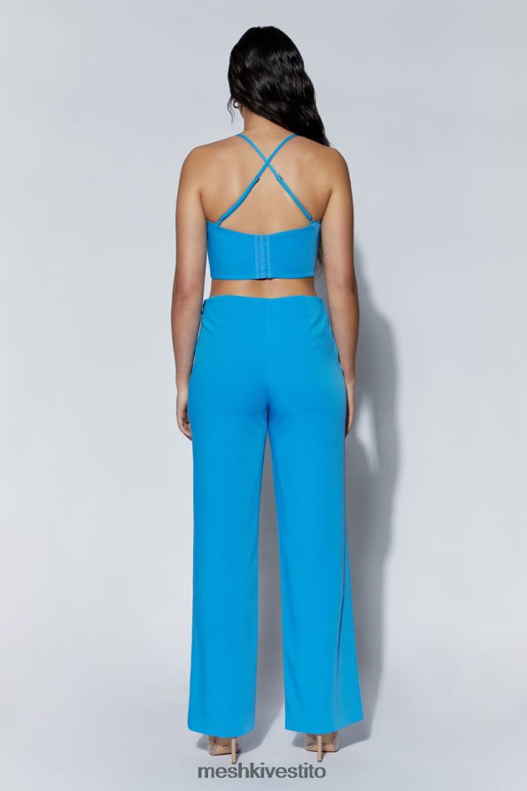 Meshki Pantaloni Bahar a vita media con cinturino largo vestiario azzurro 6L048P1482