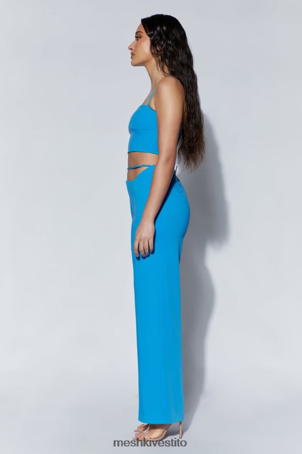 Meshki Pantaloni Bahar a vita media con cinturino largo vestiario azzurro 6L048P1482