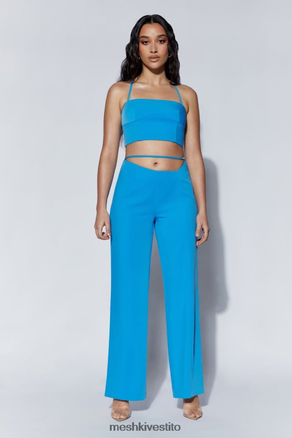 Meshki Pantaloni Bahar a vita media con cinturino largo vestiario azzurro 6L048P1482