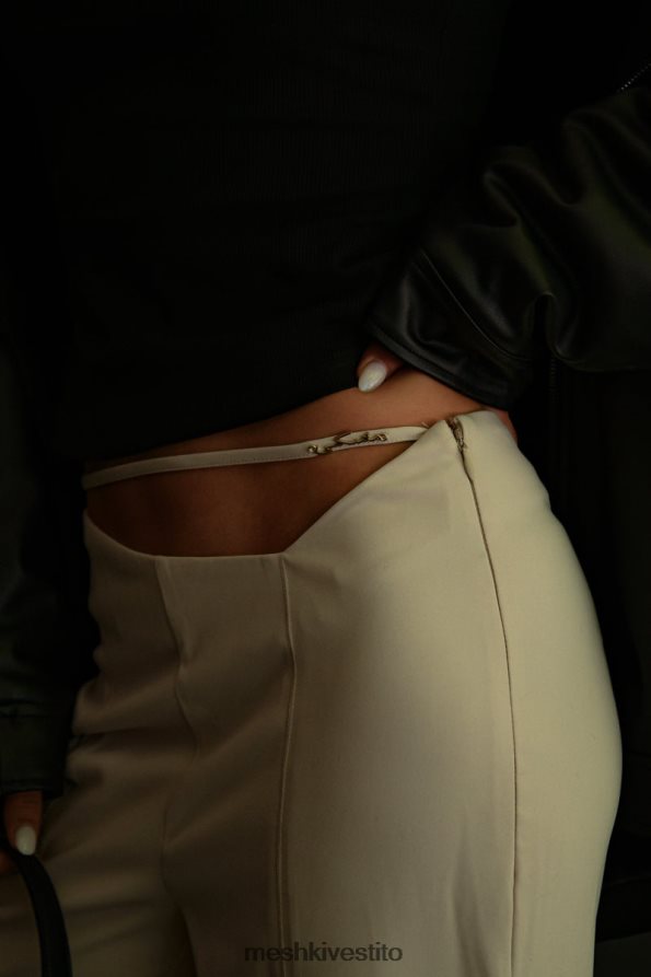 Meshki Pantaloni Bahar a vita media con cinturino largo vestiario grano 6L048P1588
