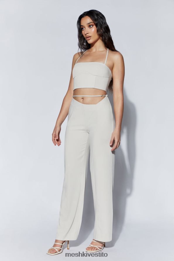 Meshki Pantaloni Bahar a vita media con cinturino largo vestiario grano 6L048P1588
