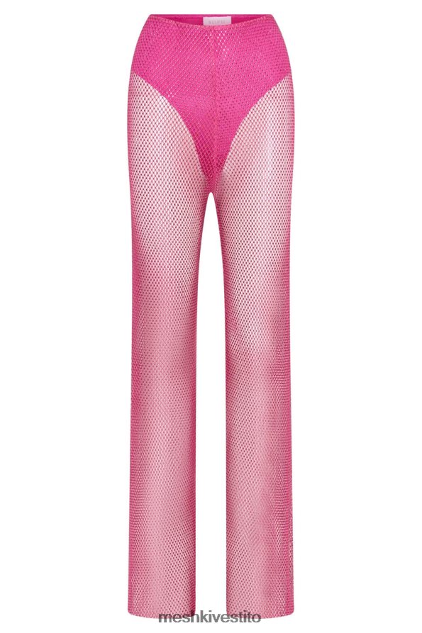 Meshki Pantaloni Emerson in rete con diamanti vestiario rosa Rosa 6L048P1614