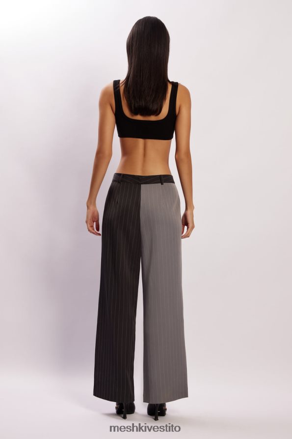 Meshki Pantaloni Janelle a vita bassa vestiario grigio bicolore 6L048P1598