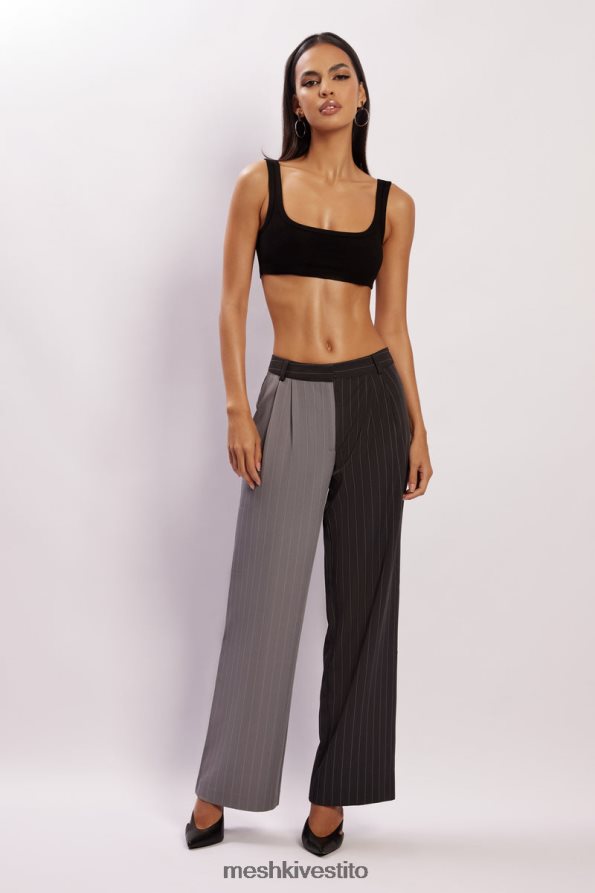 Meshki Pantaloni Janelle a vita bassa vestiario grigio bicolore 6L048P1598