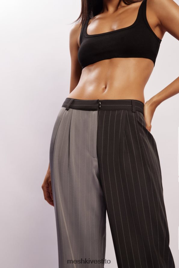 Meshki Pantaloni Janelle a vita bassa vestiario grigio bicolore 6L048P1598