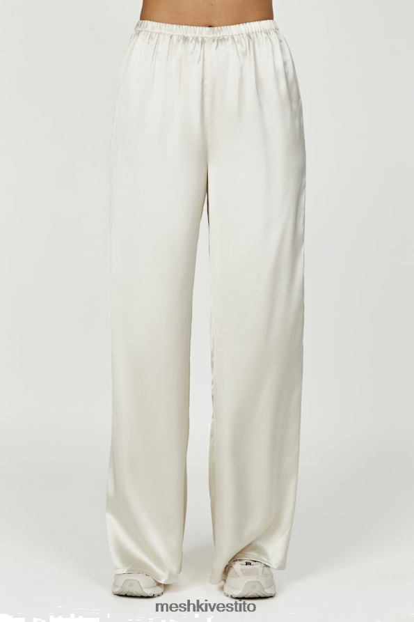 Meshki Pantaloni a gamba dritta in raso Marciela vestiario avorio 6L048P1303