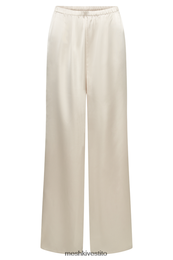 Meshki Pantaloni a gamba dritta in raso Marciela vestiario avorio 6L048P1303