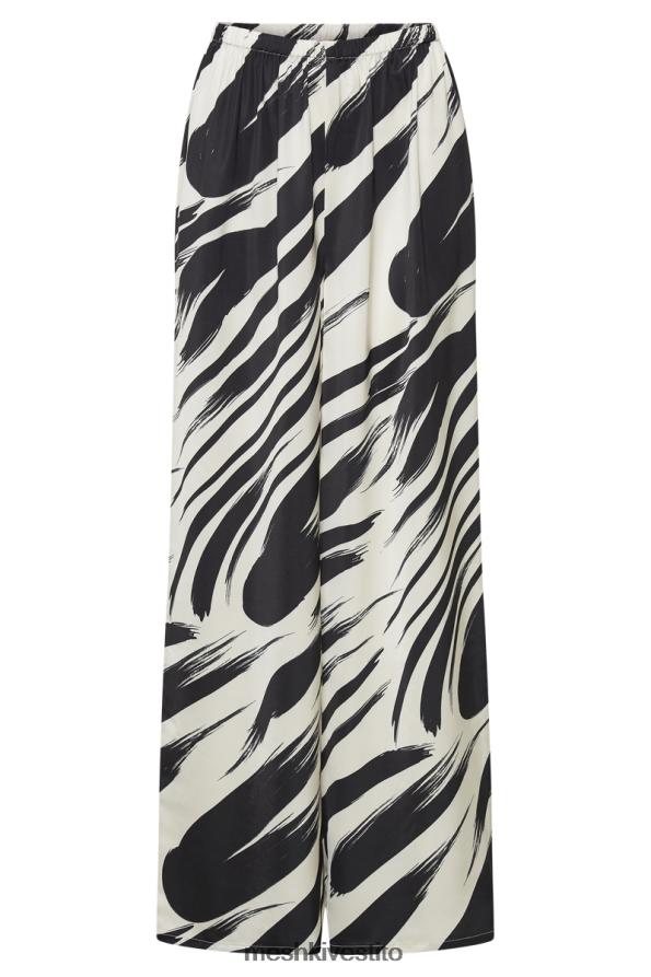 Meshki Pantaloni a gamba dritta in raso stampato marciela vestiario stampa astratta 6L048P1236