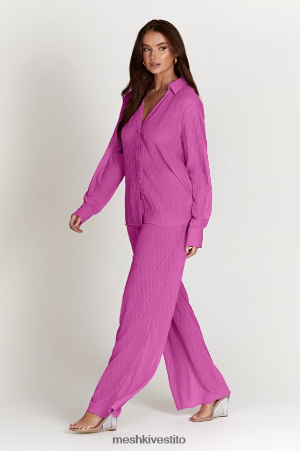 Meshki Pantaloni con piega a onde Karla vestiario rosa Rosa 6L048P1472