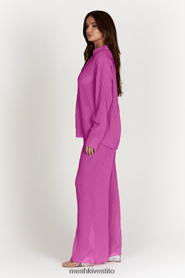 Meshki Pantaloni con piega a onde Karla vestiario rosa Rosa 6L048P1472