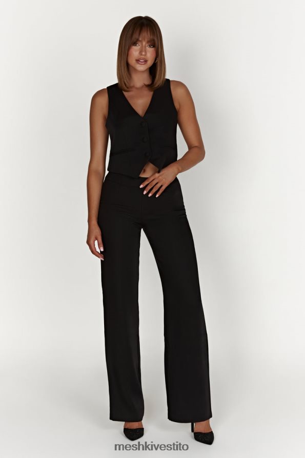 Meshki Pantaloni da completo a vita bassa laurie vestiario nero 6L048P1442