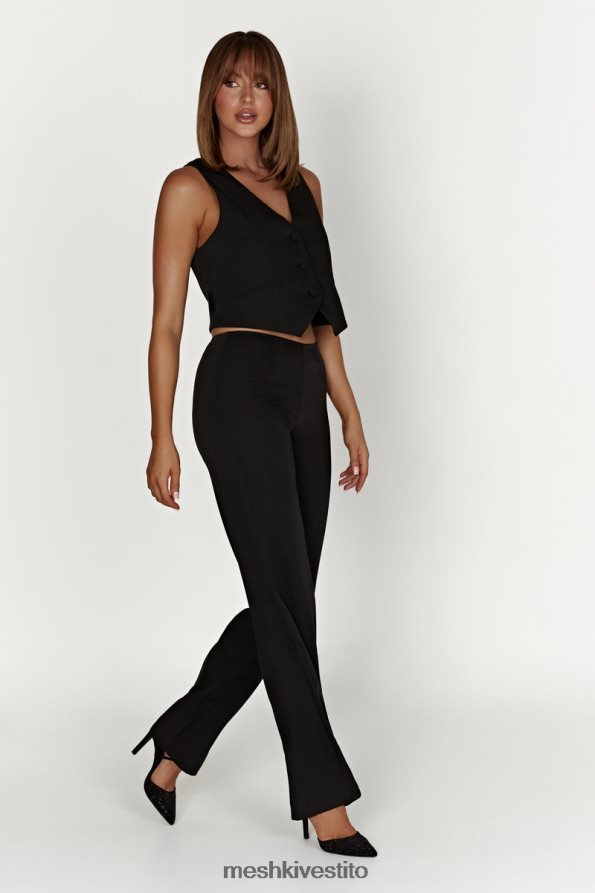 Meshki Pantaloni da completo a vita bassa laurie vestiario nero 6L048P1442