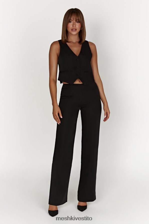 Meshki Pantaloni da completo a vita bassa laurie vestiario nero 6L048P1442