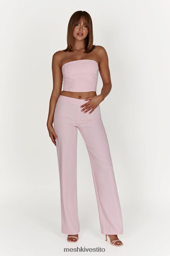 Meshki Pantaloni da completo a vita bassa laurie vestiario rosa cipria 6L048P1462