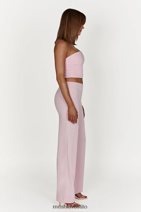 Meshki Pantaloni da completo a vita bassa laurie vestiario rosa cipria 6L048P1462