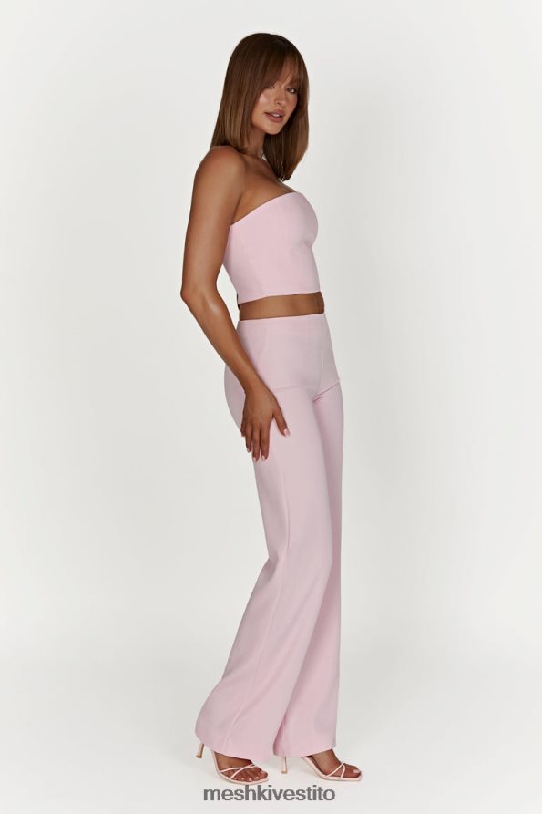 Meshki Pantaloni da completo a vita bassa laurie vestiario rosa cipria 6L048P1462