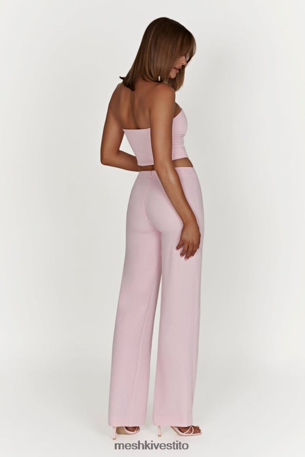 Meshki Pantaloni da completo a vita bassa laurie vestiario rosa cipria 6L048P1462