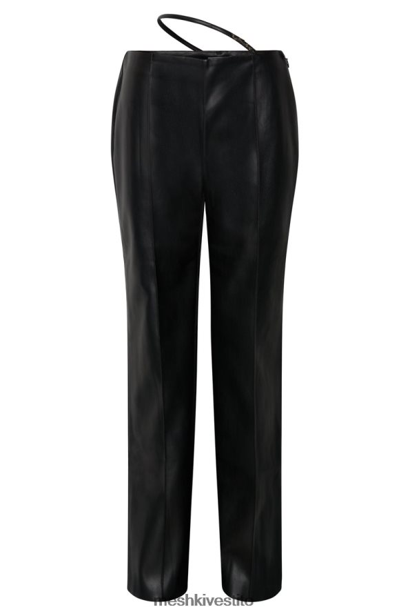 Meshki Pantaloni in PU a vita media con gamba larga Zarsa vestiario nero 6L048P1443