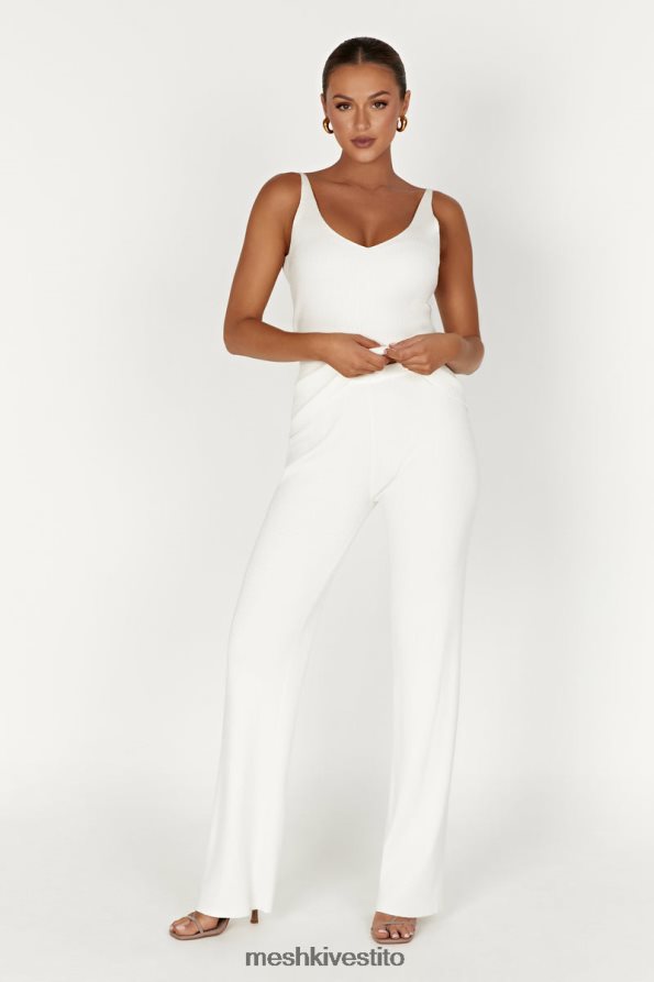 Meshki Pantaloni in maglia Linnie a gamba dritta vestiario bianco 6L048P1395