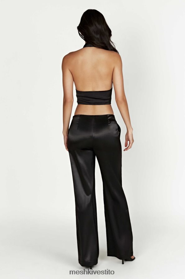 Meshki Pantaloni in raso a vita bassa Nicolette vestiario nero 6L048P1593