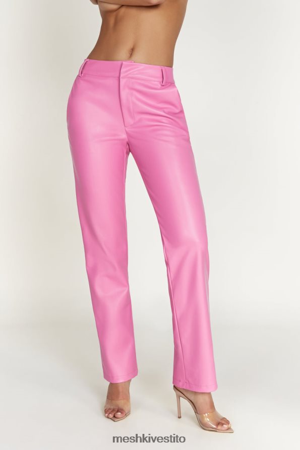 Meshki Pantaloni morbidi in ecopelle Matilda a vita bassa vestiario rosa Rosa 6L048P1434