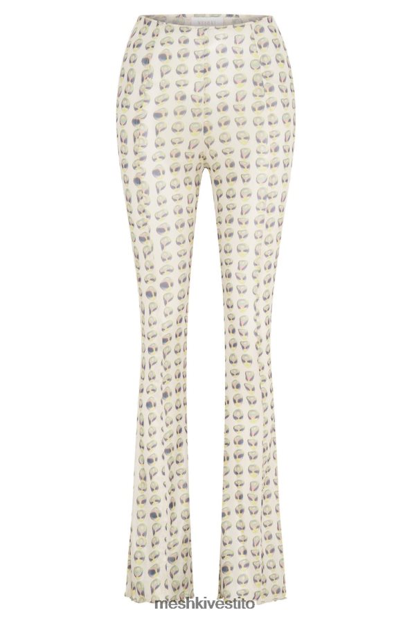 Meshki Pantaloni nora a gamba dritta in rete vestiario stampa aliena 6L048P1602