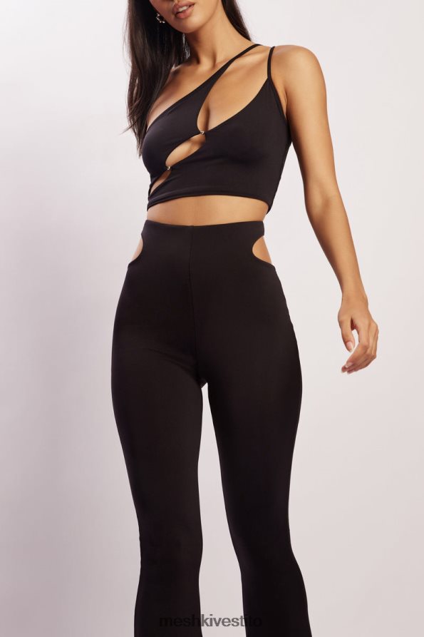 Meshki Pantaloni ritagliati perizoma a vita alta Harley vestiario nero 6L048P1603