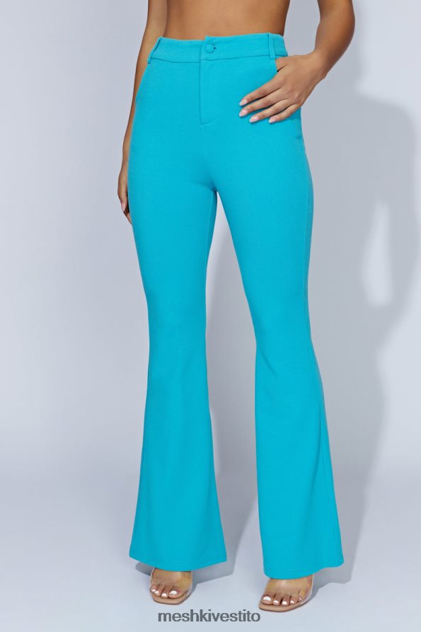 Meshki Pantaloni svasati fiorella in crêpe vestiario acquamarina 6L048P1586