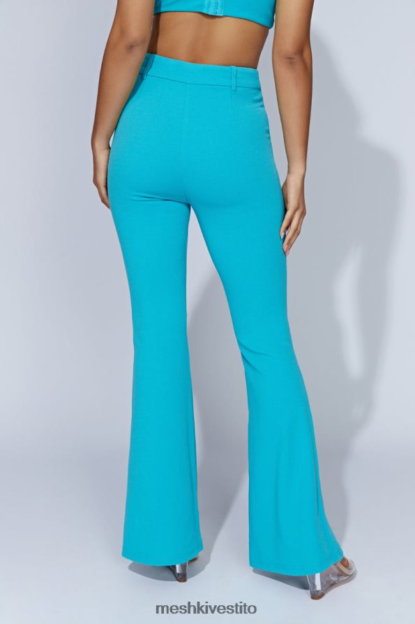 Meshki Pantaloni svasati fiorella in crêpe vestiario acquamarina 6L048P1586