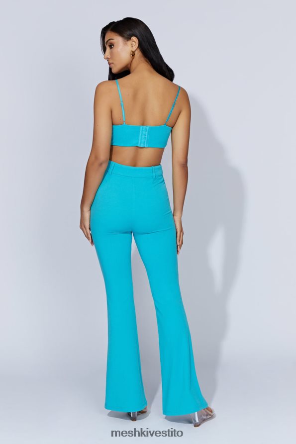 Meshki Pantaloni svasati fiorella in crêpe vestiario acquamarina 6L048P1586