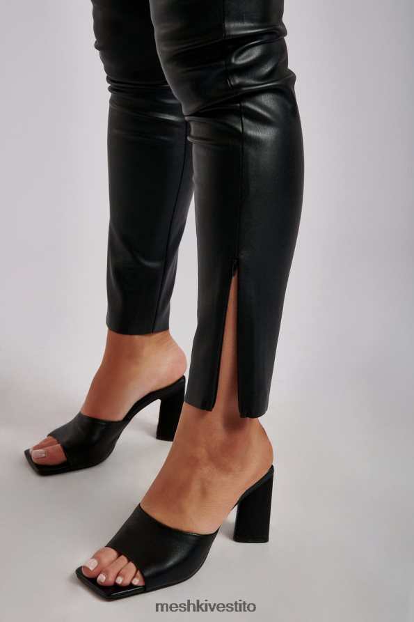 Meshki Shayla pantaloni skinny in pelle sintetica divisa vestiario nero 6L048P1340