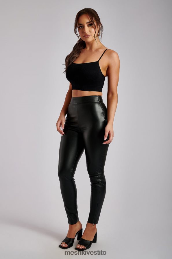 Meshki Shayla pantaloni skinny in pelle sintetica divisa vestiario nero 6L048P1340