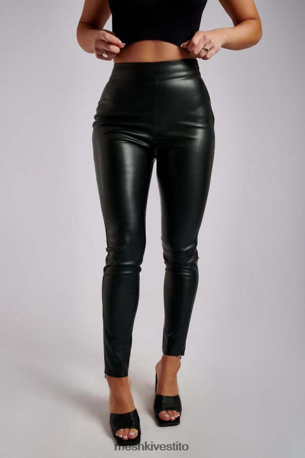 Meshki Shayla pantaloni skinny in pelle sintetica divisa vestiario nero 6L048P1340