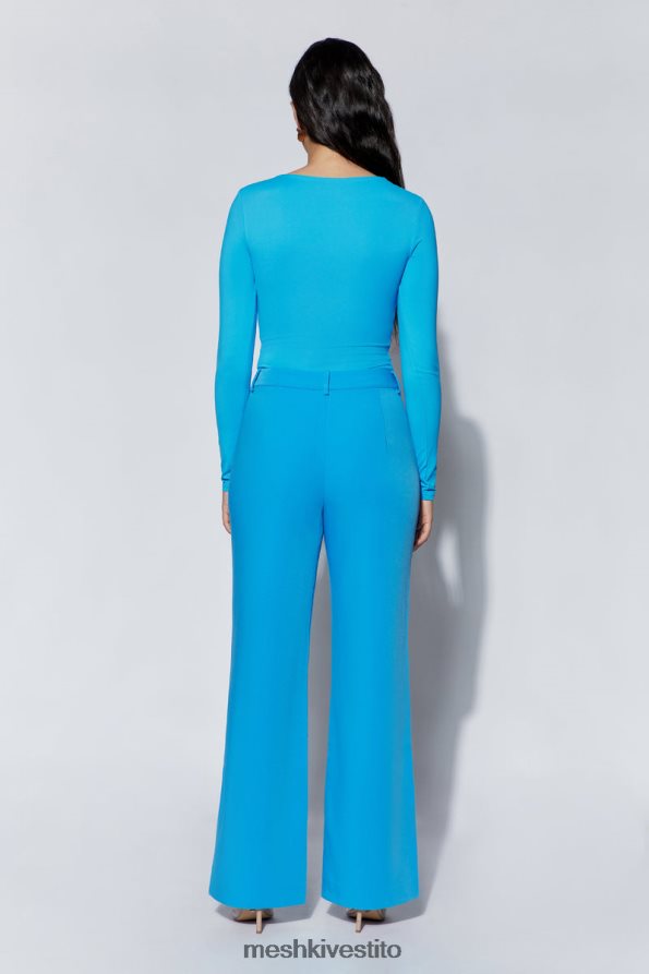 Meshki mini pantaloni a gamba larga a vita media vestiario azzurro 6L048P1514