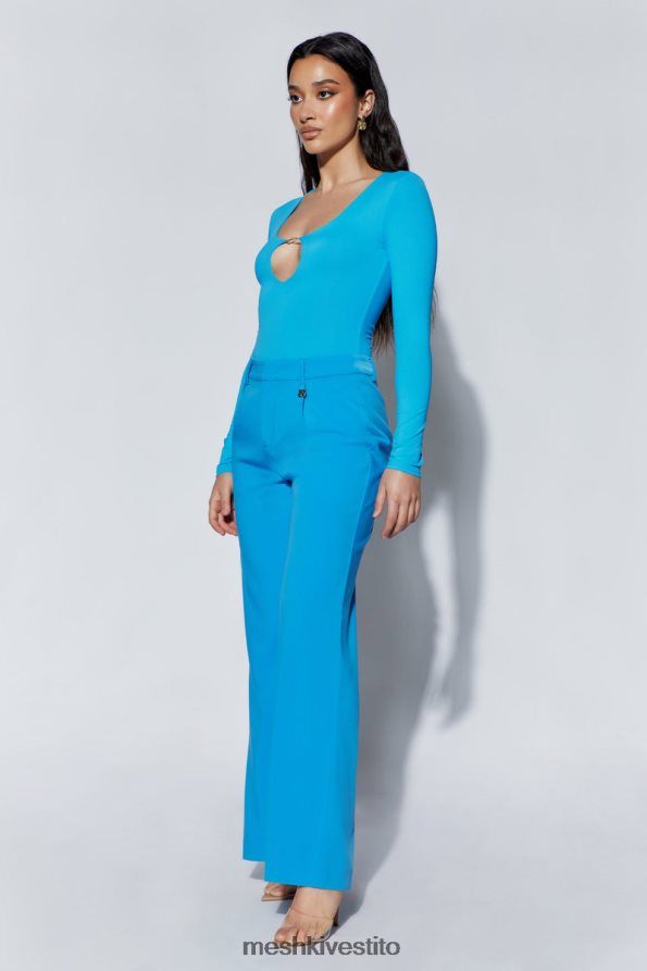 Meshki mini pantaloni a gamba larga a vita media vestiario azzurro 6L048P1514