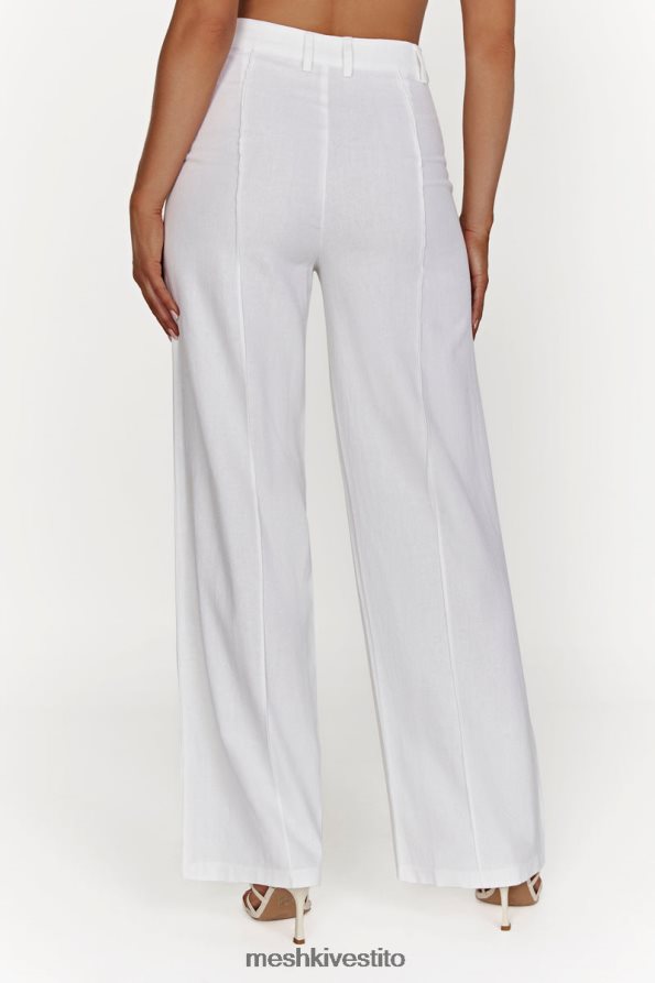 Meshki pantaloni di lino Julie a gamba larga vestiario bianco 6L048P1518