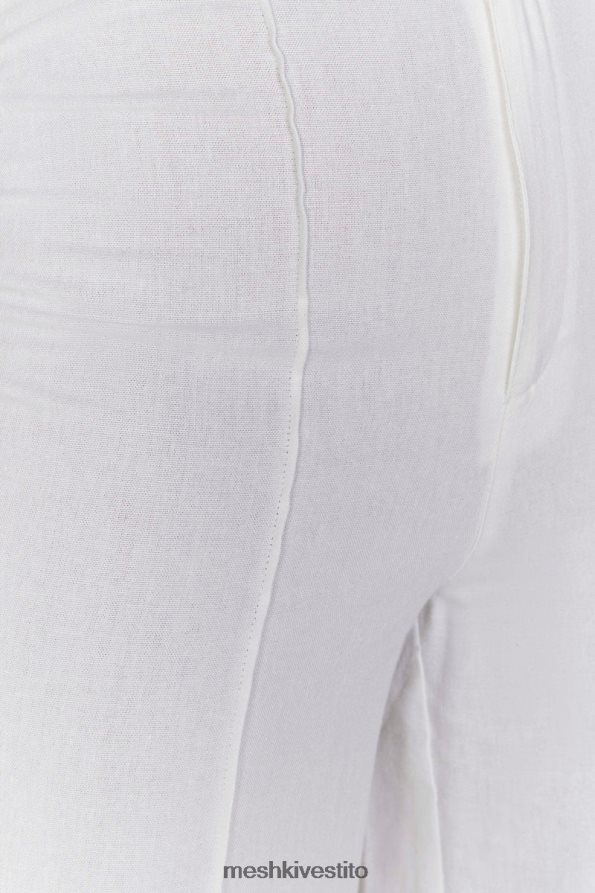 Meshki pantaloni di lino Julie a gamba larga vestiario bianco 6L048P1518