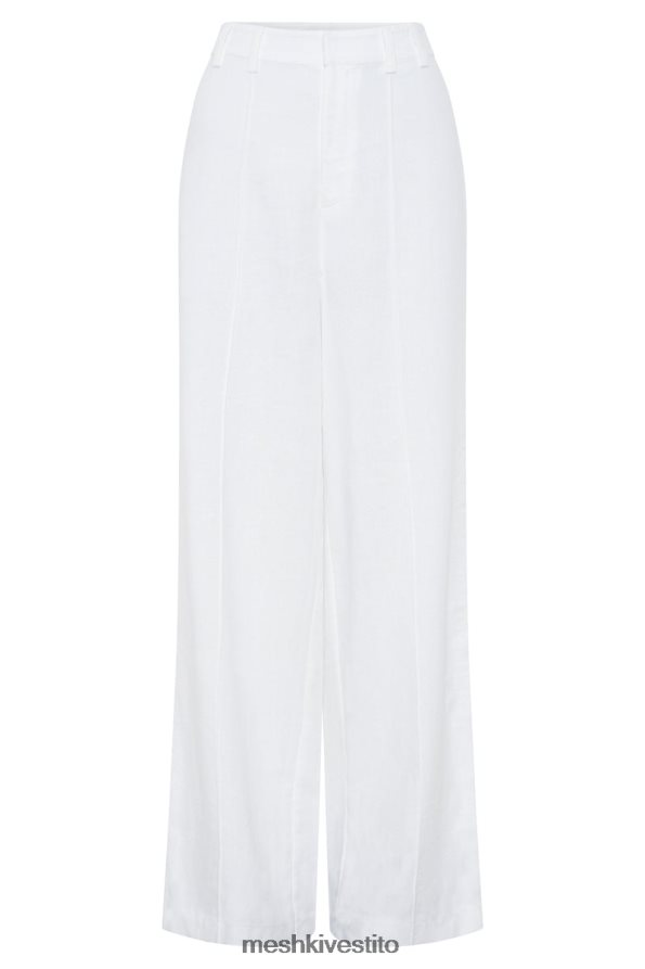 Meshki pantaloni di lino Julie a gamba larga vestiario bianco 6L048P1518
