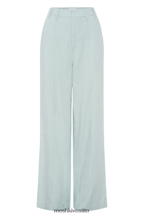 Meshki pantaloni di lino Julie a gamba larga vestiario blu polvere 6L048P1519