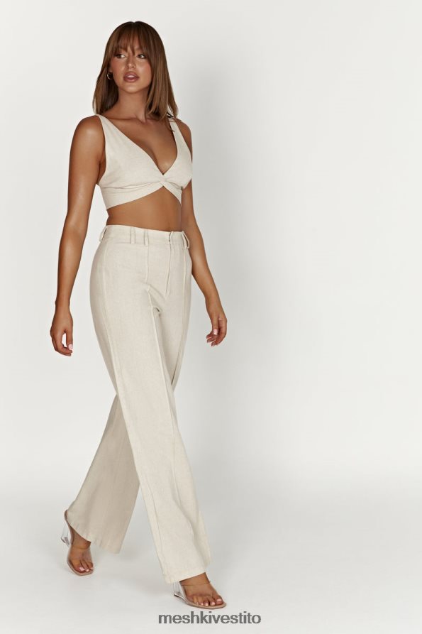 Meshki pantaloni di lino Julie a gamba larga vestiario naturale 6L048P1465