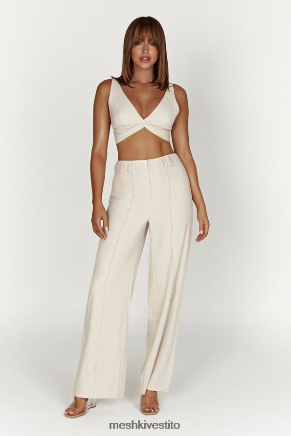 Meshki pantaloni di lino Julie a gamba larga vestiario naturale 6L048P1465