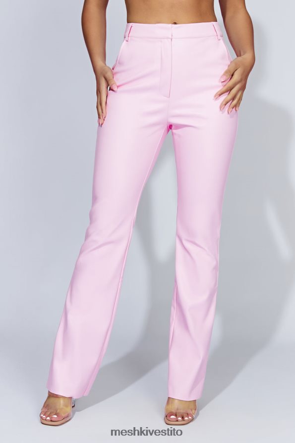 Meshki pantaloni in ecopelle Tyra a gamba dritta vestiario rosa baby 6L048P1431