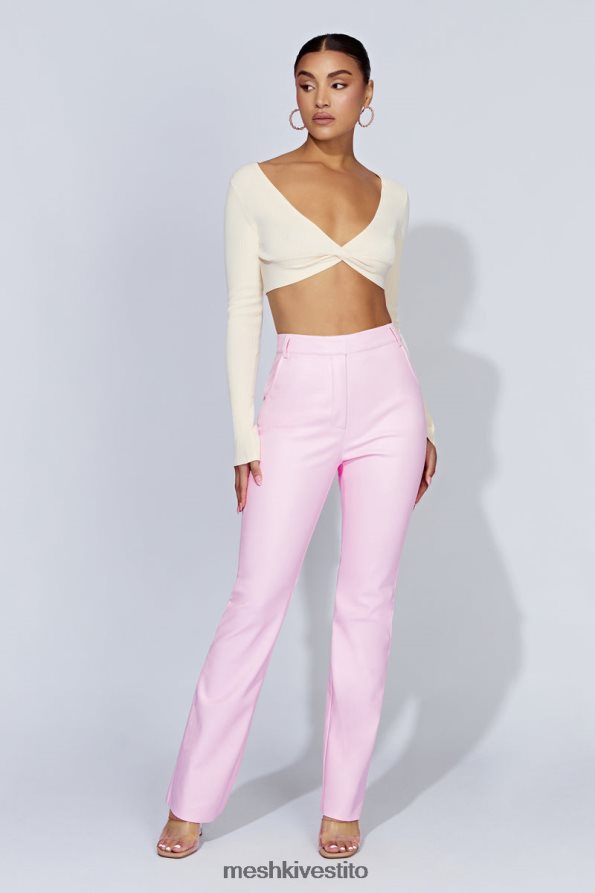 Meshki pantaloni in ecopelle Tyra a gamba dritta vestiario rosa baby 6L048P1431