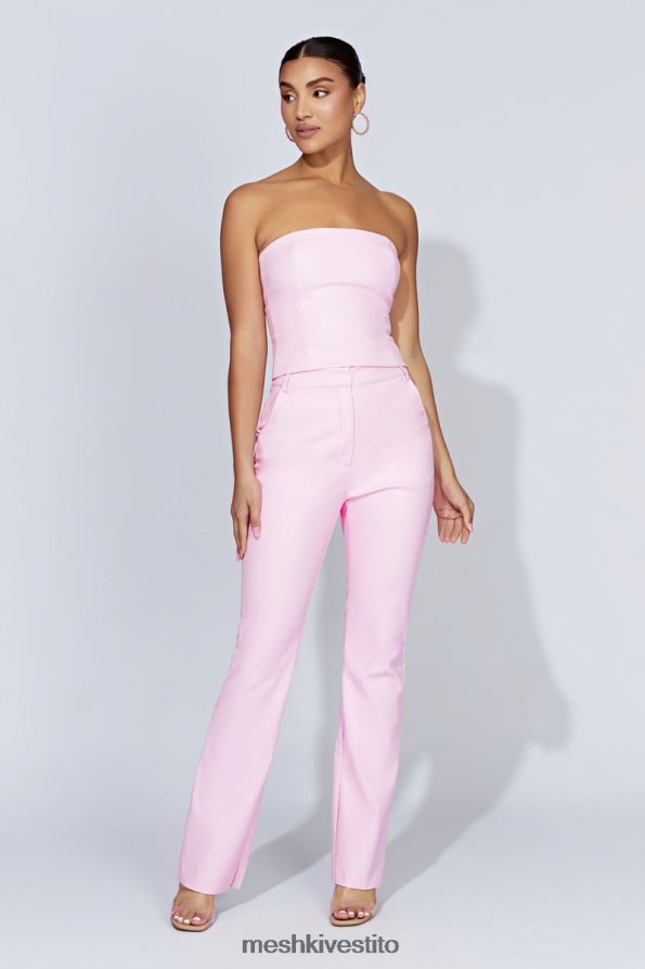 Meshki pantaloni in ecopelle Tyra a gamba dritta vestiario rosa baby 6L048P1431