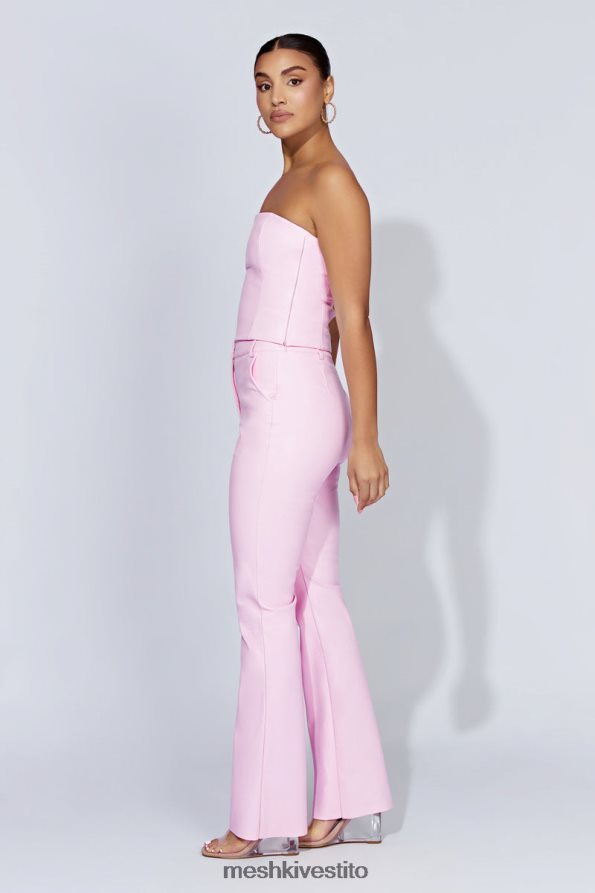 Meshki pantaloni in ecopelle Tyra a gamba dritta vestiario rosa baby 6L048P1431